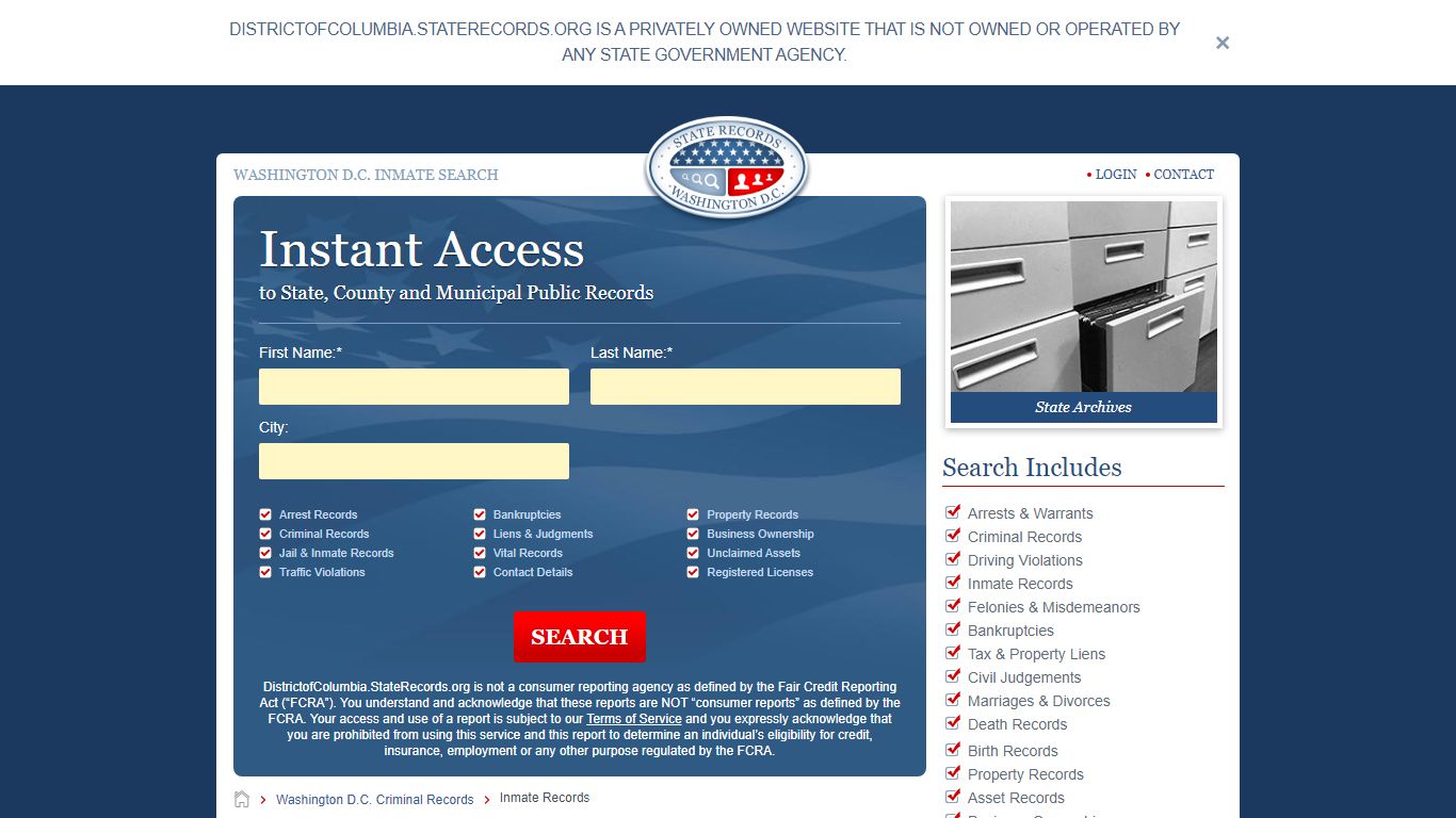 Washington D.C. Inmate Search | StateRecords.org
